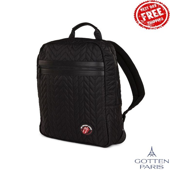 Rolling Stones Iconic Collection Quilted Backpack with Top Zippered Main Opening main image 6